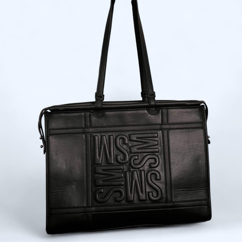 Steve Madden Black Embossed Tote Bag